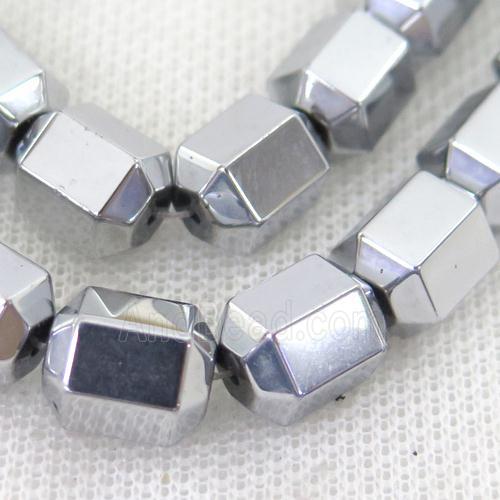 Hematite tube Beads, platinum plated