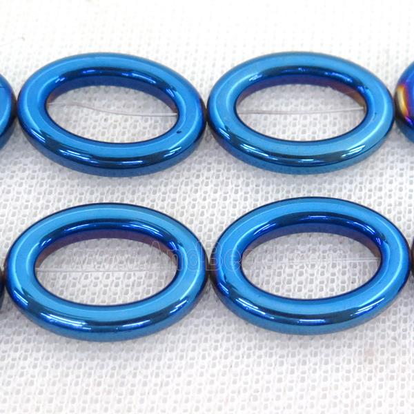 blue Hematite oval beads