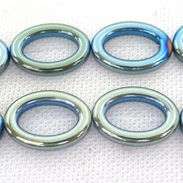 green Hematite oval beads