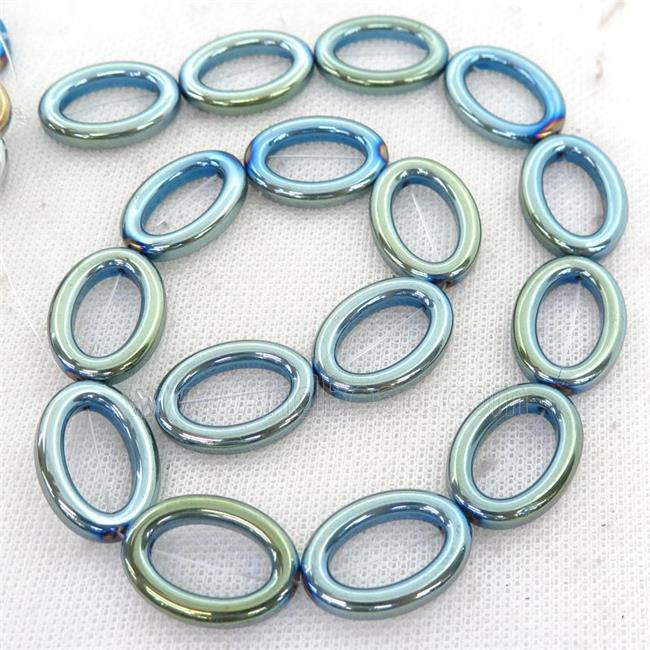 green Hematite oval beads