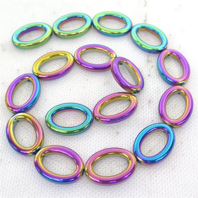 rainbow Hematite oval beads