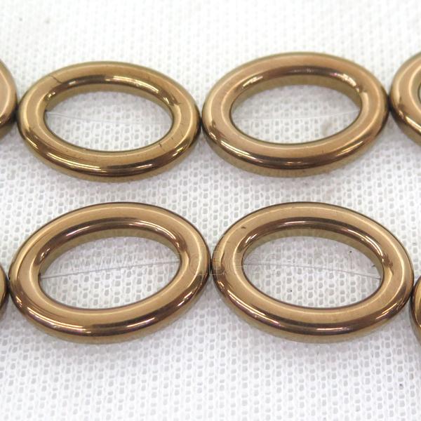 brown Hematite oval beads
