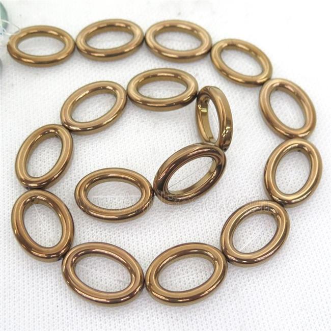 brown Hematite oval beads