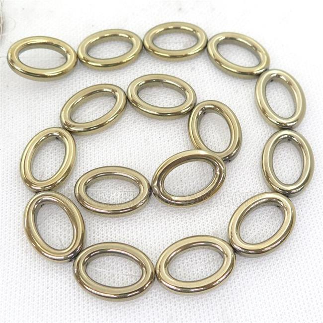 Hematite oval beads, pyrite color