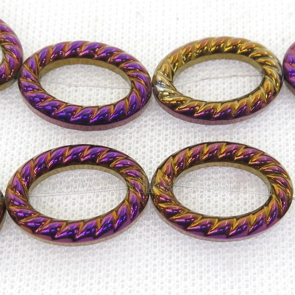 purple Hematite oval beads