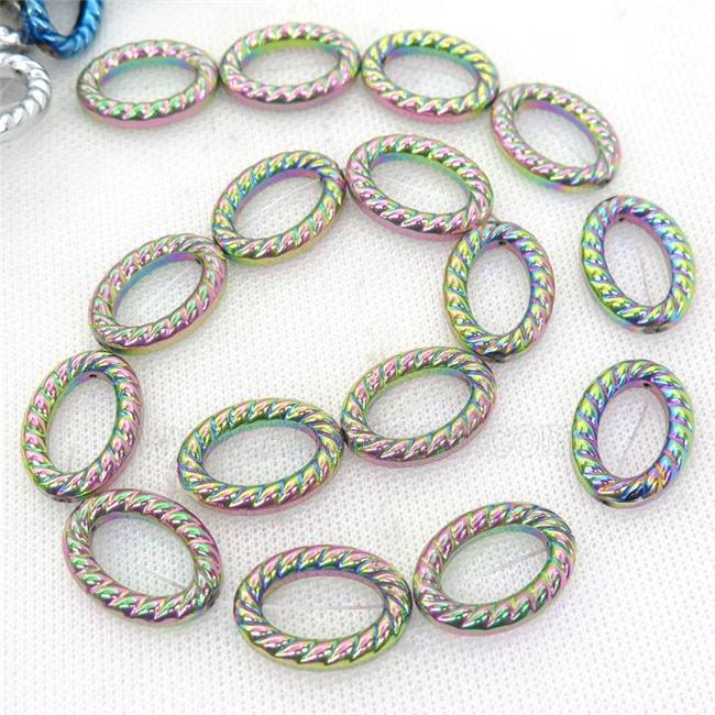 rainbow Hematite oval beads