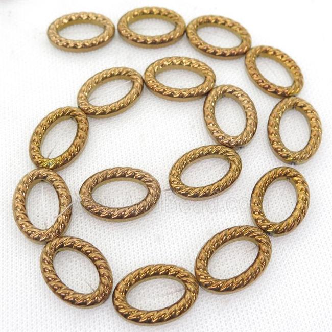 brown Hematite oval beads