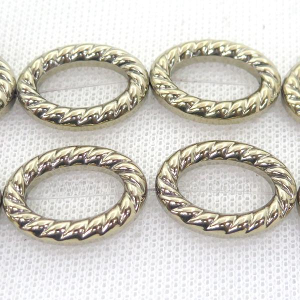 Hematite oval beads, pyrite color