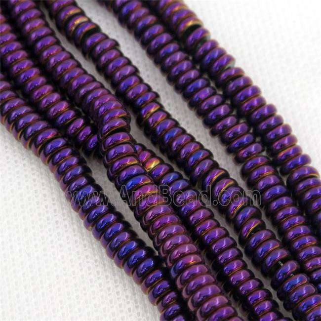 purple Hematite heishi beads 
