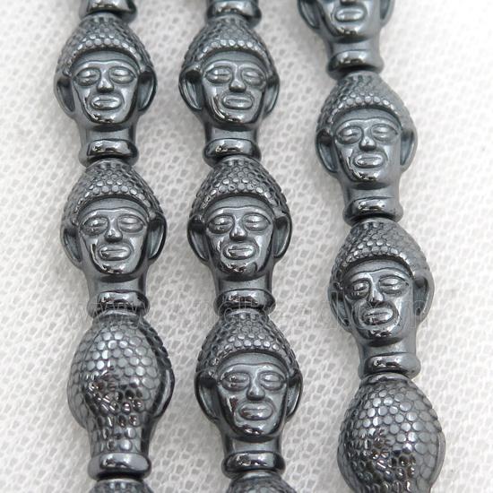 black Hematite buddha beads