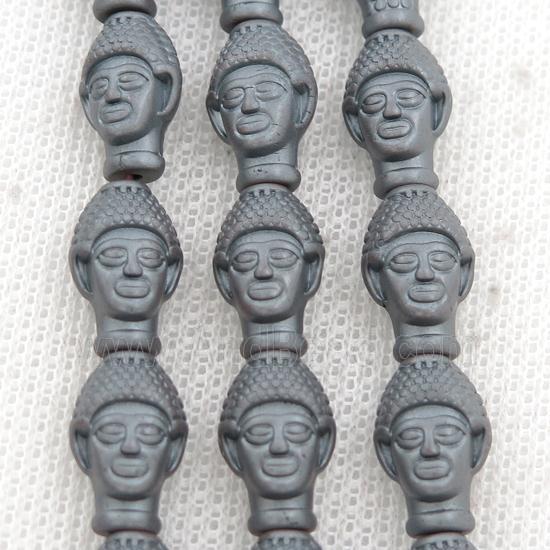 matte black Hematite buddha beads