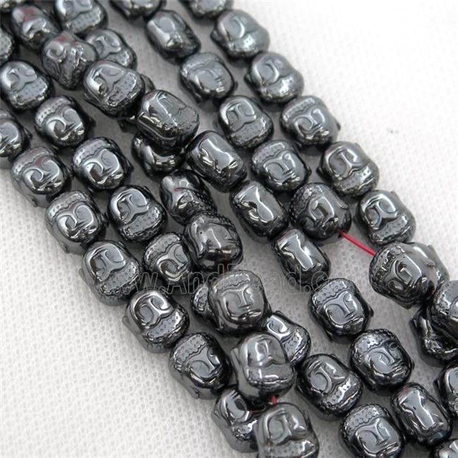 black Hematite buddha beads