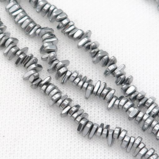 Hematite beads, platinum plated
