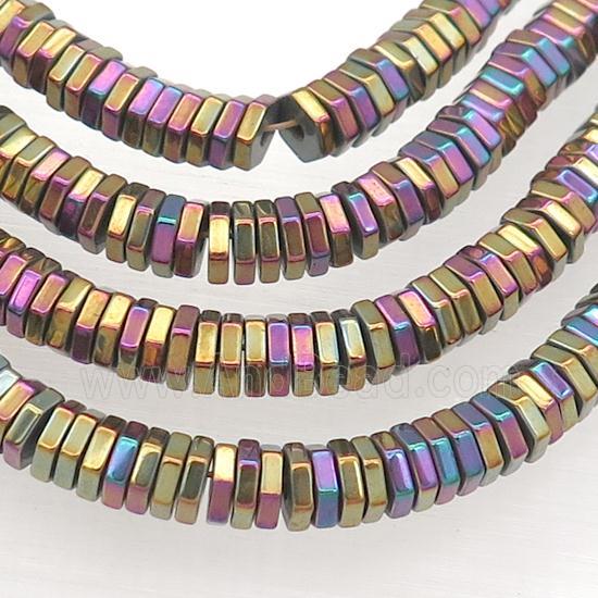 Hematite Hexagon Beads Multicolor Electroplated