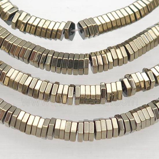Hematite Hexagon Beads Pyrite Electroplated