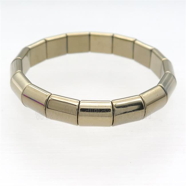 Lt.Gold Hematite Bracelet Stretchy