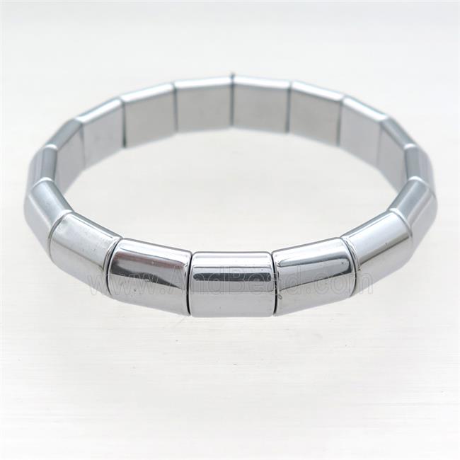 Silver Hematite Bracelet Stretchy