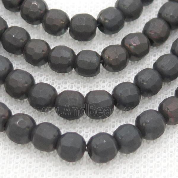 Black Chocolate Hematite Beads Faceted Round
