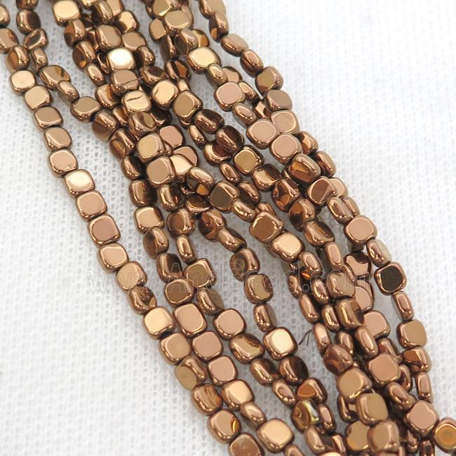 Hematite Beads Square Brown