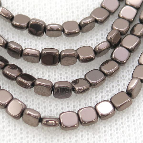 Chocolate Hematite Beads Square