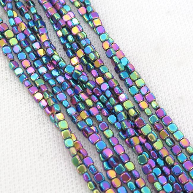 Rainbow Hematite Beads Square