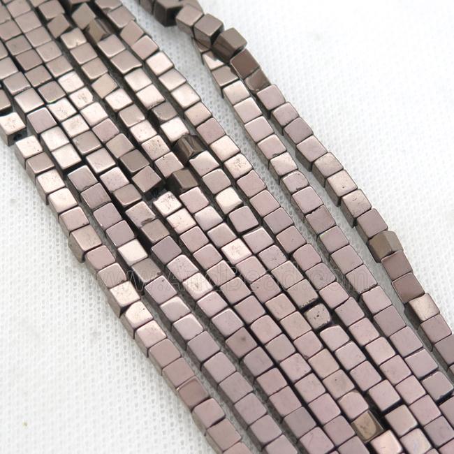 Chocolate Hematite Cube Beads