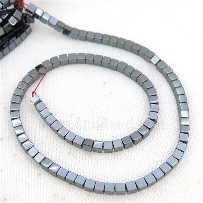 Hematite Cube Beads Black