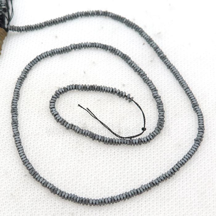Black Hematite Spacer Beads Faceted Square Matte