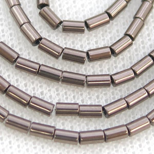 Chocolate Hematite Tube Beads