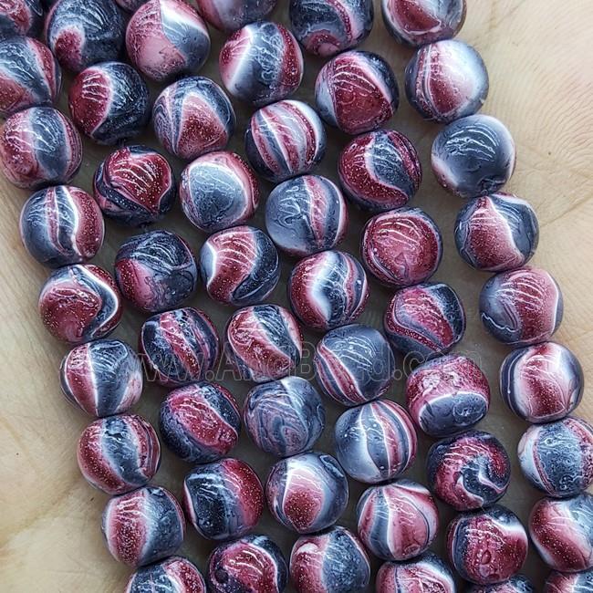 Hematite Beads Round Red Black White Lacquered