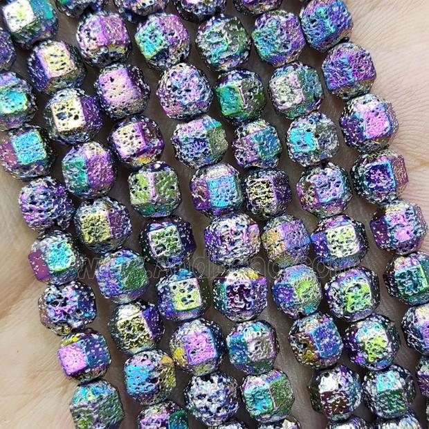 Hematite Bullet Beads Rainbow Electroplated