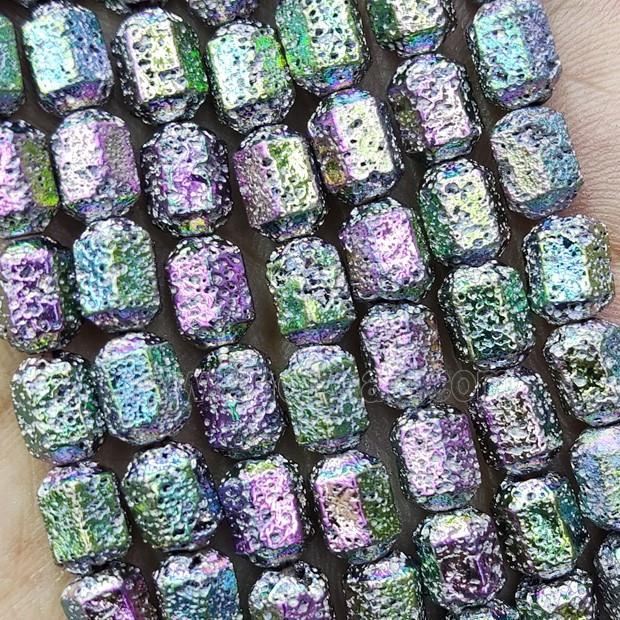 Hematite Bullet Beads Rainbow Electroplated