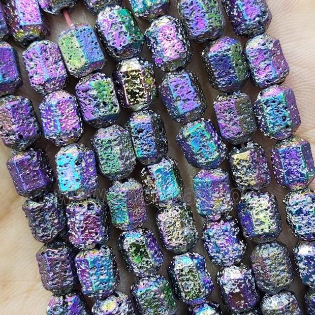 Hematite Bullet Beads Rainbow Electroplated