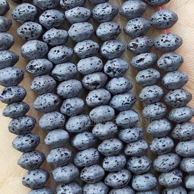 Black Hematite Rondelle Beads Hollow