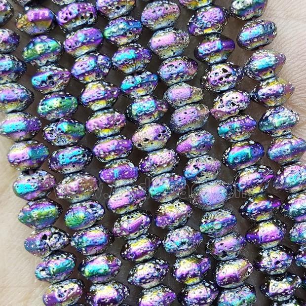 Hematite Rondelle Beads Rainbow Electroplated