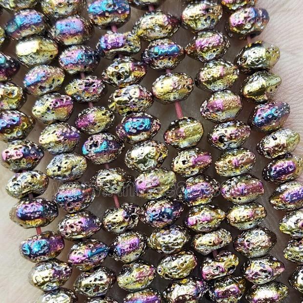 Hematite Rondelle Beads Multicolor Electroplated
