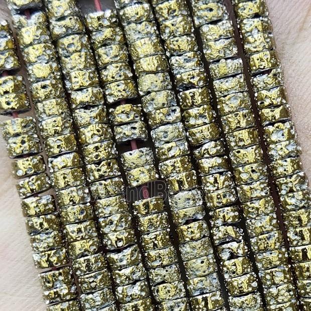 Hematite Heishi Beads Lt.gold Electroplated
