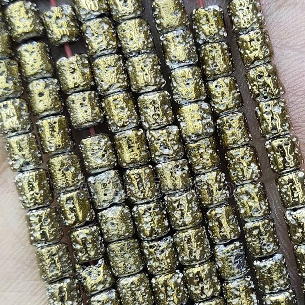 Hematite Tube Beads Lt.gold Electroplated