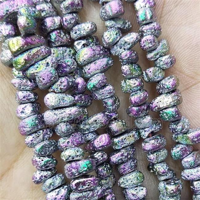Hematite Beads Freeform Multicolor Electroplated