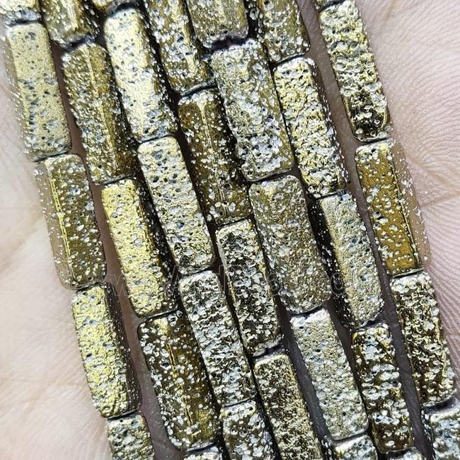 Hematite Tube Beads Lt.gold Electroplated