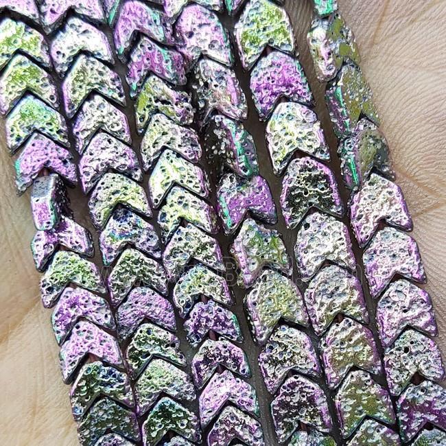 Hematite Chevron Beads V-shape Multicolor Electroplated