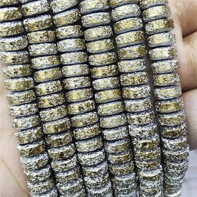 Hematite Heishi Beads Lt.gold Electroplated