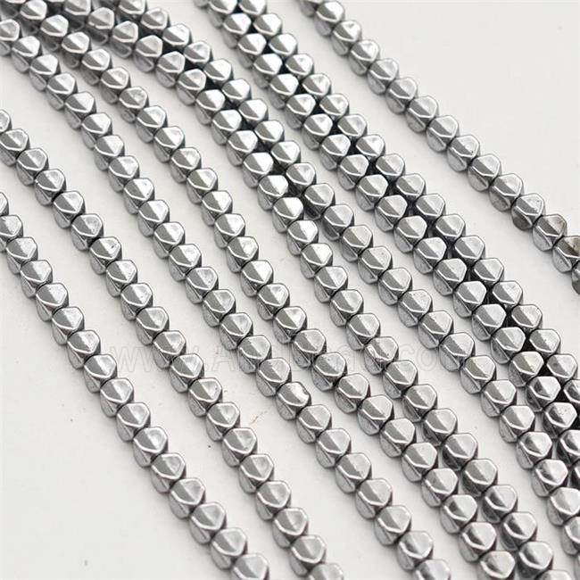 Hematite Carambola Beads Platinum Plated