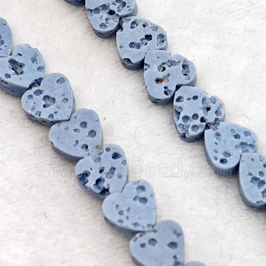 Bluegray Lava Heart Beads
