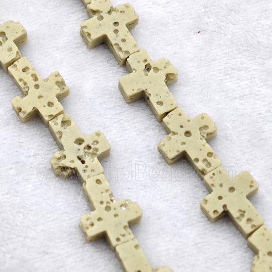Lava Cross Beads