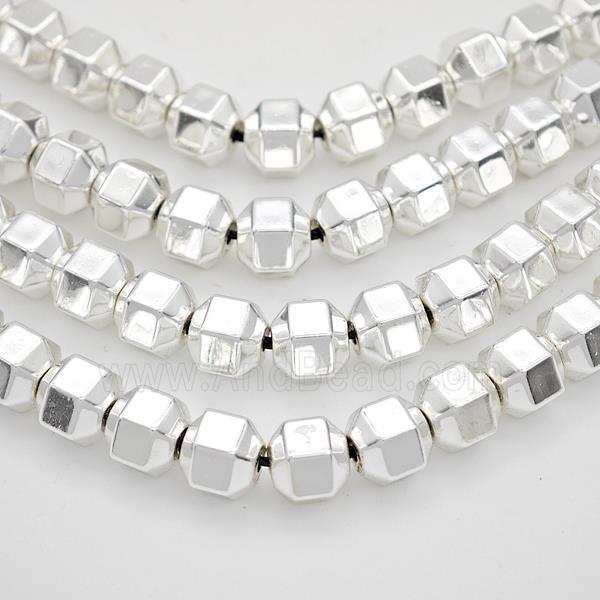 Hematite Beads Prism Shiny Silver