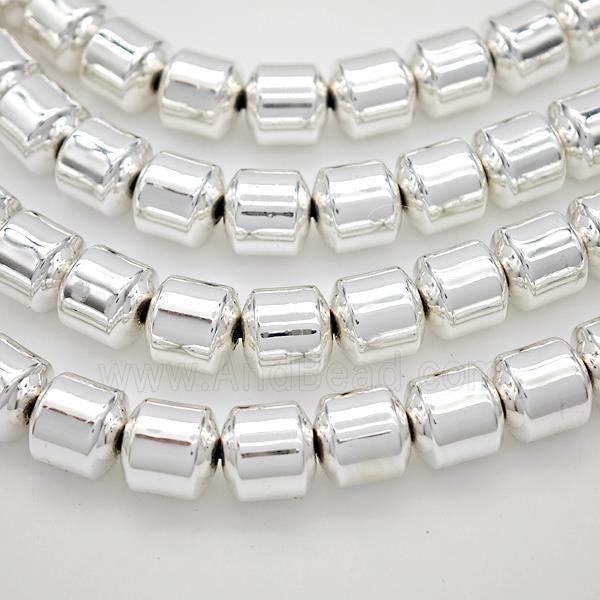 Hematite Tube Beads Shiny Silver