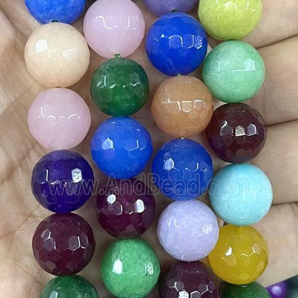 faceted round Malaysia Jade Beads, mixed color