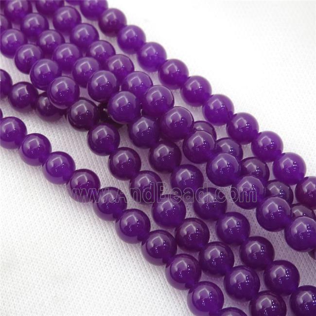 purple Spong Jade Beads, round