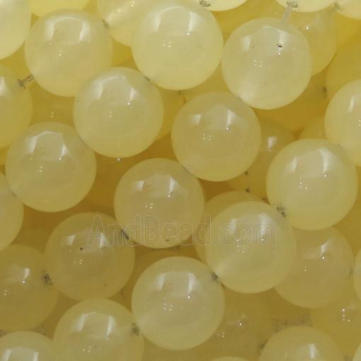yellow Spong Jade Beads, round